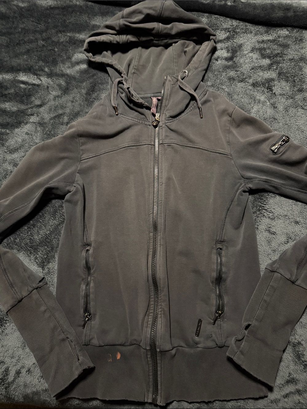 Sweaty Betty Charcoal Gray Zip Hoodie